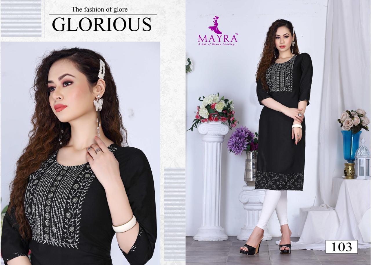 Mayra Kinjal Ethnic Wear Rayon Designer Latest Kurti Collection